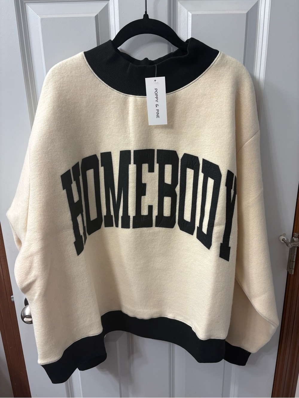 New! ‘HOMEBODY’ Cream and Black Pullover Sweatshirt